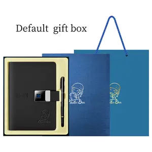 Customized Notebook A5 Powerbank Wireless Charging Digital Smart Notebook Fingerprint Lock 16GB U-Disk Business Planner Diary