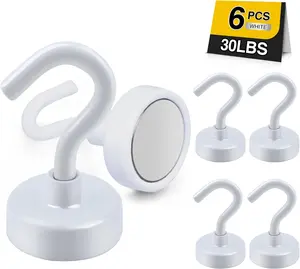 Magnetic Hooks, 30lbs+ Magnet Hook 2026 Cruise Cabin Ship Essentials N52 Heavy Duty Strong Magnets Refrigerator Fridge Hanging for Classroom Beach Vacation Kitchen Grills Home 6 Pack
