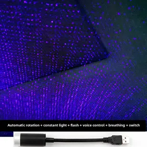 Upgraded automatic rotating sound-controlled car USB starry sky light, in-car USB starry sky ambient light