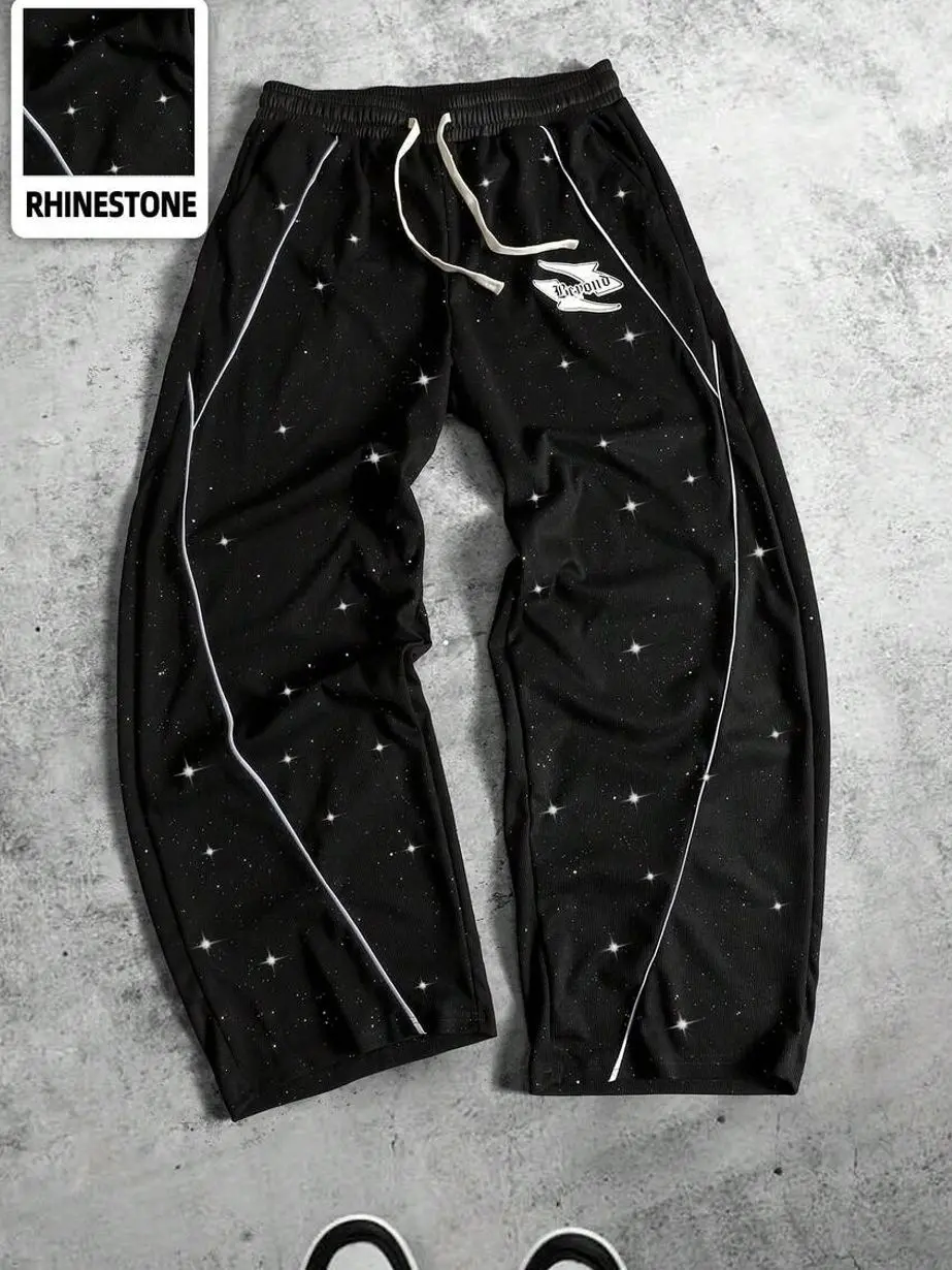 Men's pants - Men's Sequin Glitter Sweatpants, Sparkly Loose Fit Joggers with Drawstring Festival and Party Wear summer clothing trending clothes male clothing summer clothes summer men clothes pants for men vacation outfits streetwear streetwear clothing
