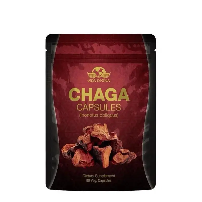 Vida Divina Chaga Capsules Inonotus Obliquus 90 Veg Capsules Natural Dietary Supplement for Easy Consumption