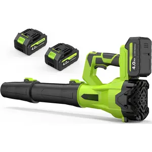 Leaf Blower Cordless 650CFM 288MPH Electric Leaf Blower with 2 x 4.0Ah  Operated, 6 Speed Mode, 20V  Handheld Blowers for Lawn Care, Patio, Dust, Blowing Leaves