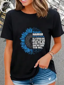100% Cotton Hashimoto's Disease Awareness Thyroid Ribbon Warrior Support T-Shirt T-Shirt