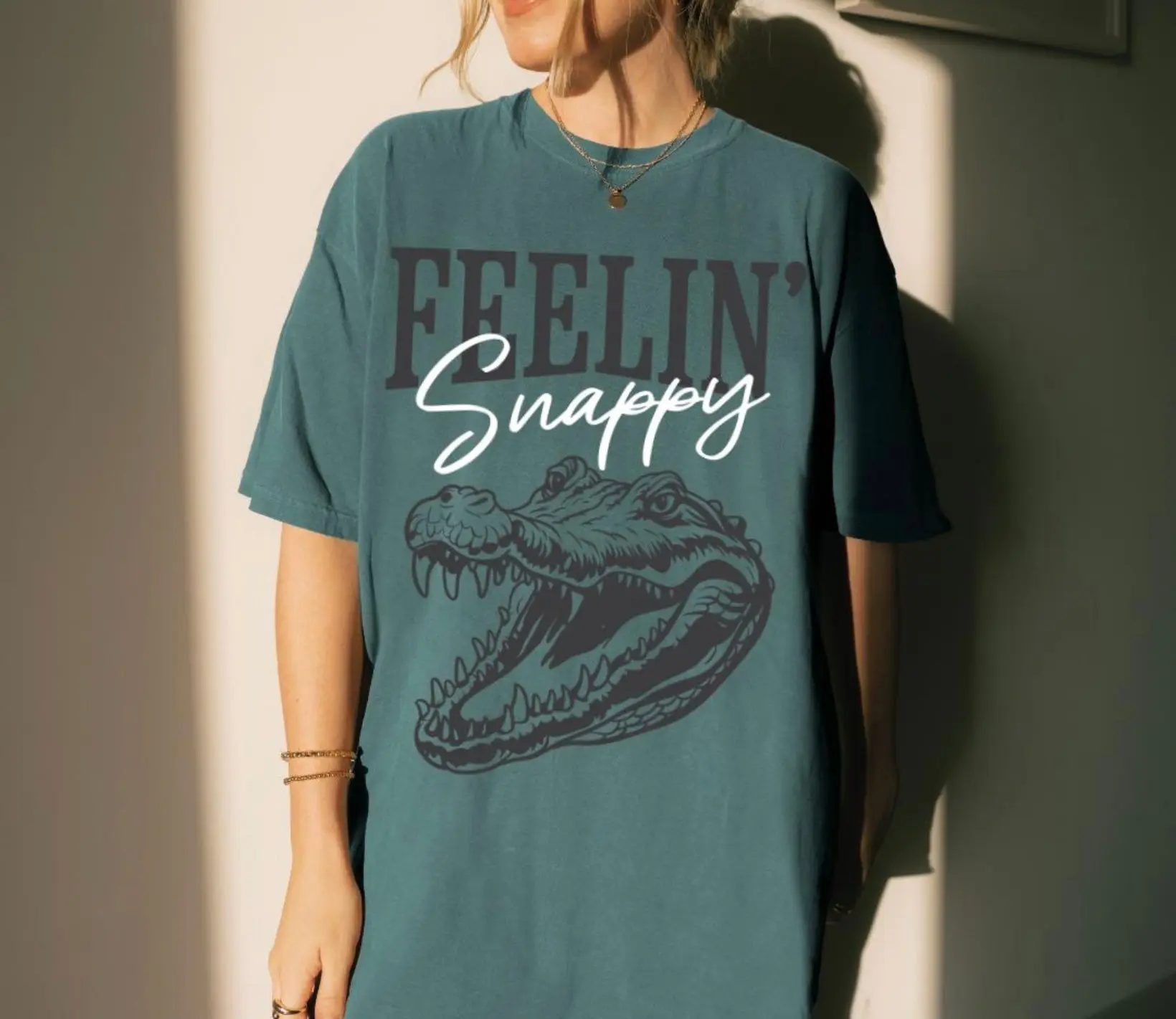 Feelin’ Snappy Graphic Tee | Funny Alligator Shirt | Southern Comfort Colors Tee | Cute Gator Graphic T-Shirt