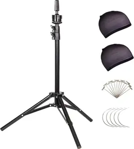GE54" Mannequin Tripod Stand for Wig Cosmetology Training Practice Doll Manikin Head with Travel Bag, High-Quality Iron, Non-Slip Rubber Feet