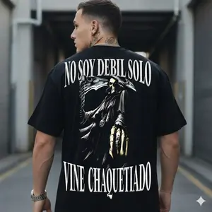 NO SOY DÉBIL SOLO VINE CHAQUETEADO Dark Humor Skull Print Men's Tshirt