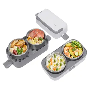 2-Tier Electric Lunch Box 2L 110V US Plug Food Heater Warmer for Home Office School