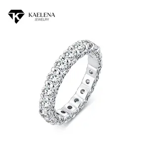 Kaelena Eternity Ring D Color VVS Lab-Created Moissanite Ring S925 Sterling Silver Jewelry Perfect for stacking, Men or Women's Birthday, Mother's Day Gift, Anniversary, Daily Wear and Wedding Set