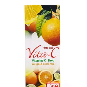 Vita-C Liquid Supplement Multivitamin Nutrients Support Dietary 120ml Vitamine C Sirop Au Goût d'Orange