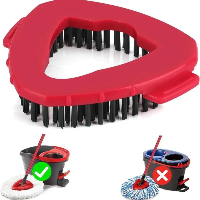 Triangle Mop Head, 1/2 Counts Spin Rotatable Replace Floor Scrubber Brush, Hard Bristle Cleaning Mop Head for Bathroom Kitchen Pool, Glass and Tile Wa