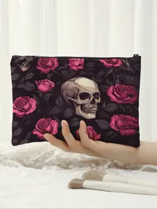 Skull Snack Bag for Travel, Organizer for Cosmetics & Emergency Snacks, Ideal Gift for Friends & Sisters, Fashionable Travel Storage Pouch, Travel Pouches