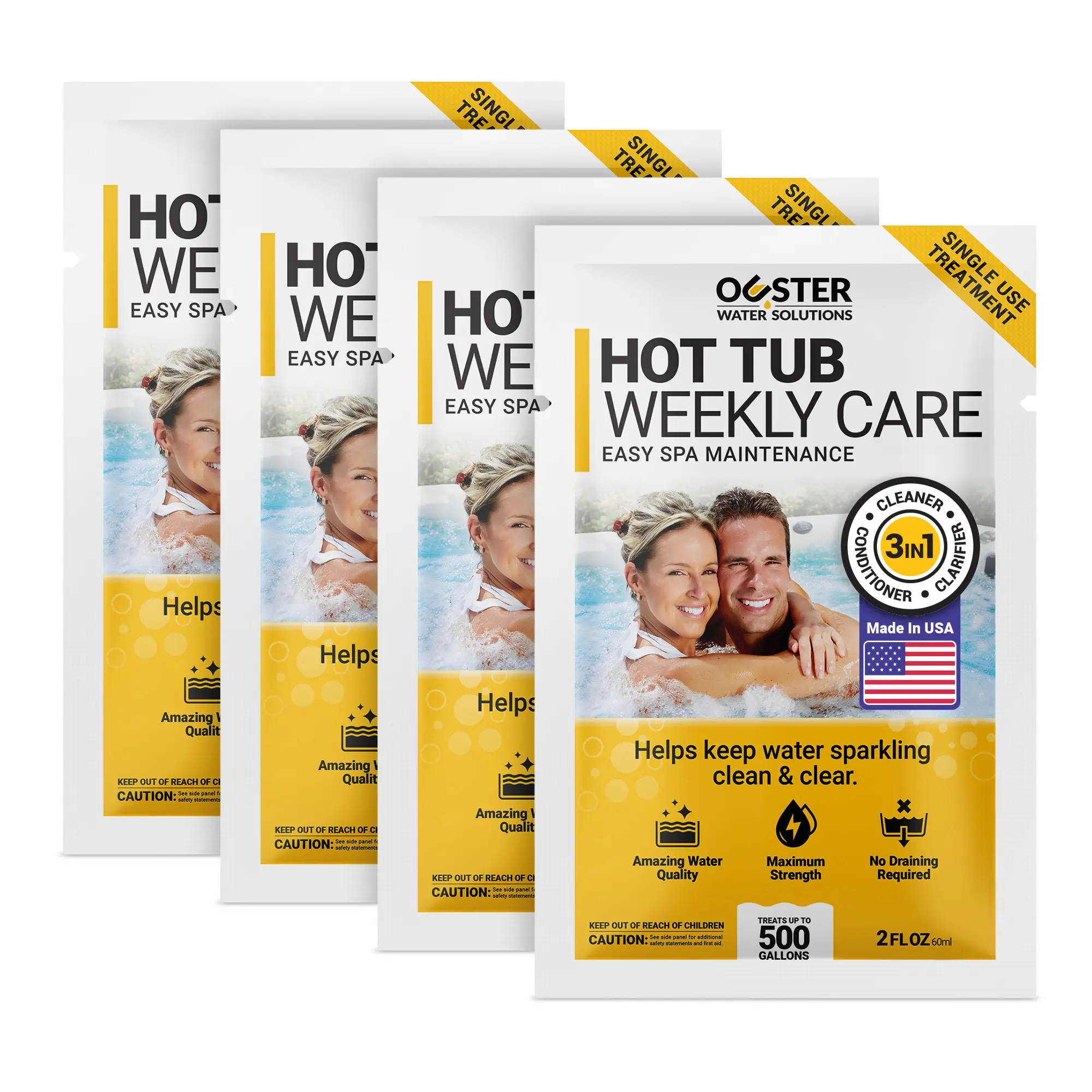 Ouster Hot Tub Weekly Care - 3-in-1 Cleaner, Conditioner & Clarifier - Hot Tub Maintenance for Crystal Clear and Clean Water