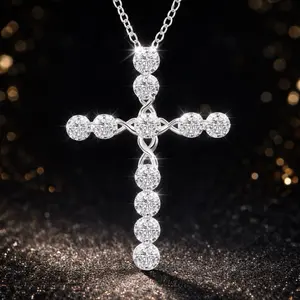 925 Silver Cross Necklace – Zirconia Faith Pendant for Women