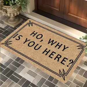 Funny Ho, Why Are You Here Design Door Mat, Non Slip Doormat, Decorative Rug Mat, Home Decorative Rugs, Vintage Home Decor Rug, High Absorbency Non-Slip Quick-Dry Soft Carpet, Ideal Gift for Christmas & Halloween