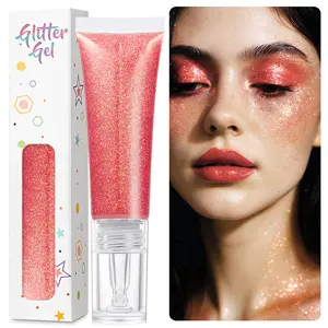 Rainbow Glitter Gel 6 pcs Face & Body Shimmer Liquid with Dropper Festival Party Eye Shadow Makeup Cosmetic for Festive Sparkle