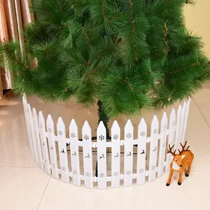 10/15/20Pcs Christmas Tree Fence Decoration White Plastic Plant Mini Fence For New Year Party Home Garden Holiday Indoor Decor Ornaments