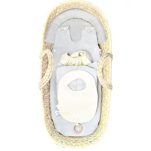 Organic Flax Baby Bassinet Mattress & Linen Bedding Newborn Essentials - PREMIUM Set