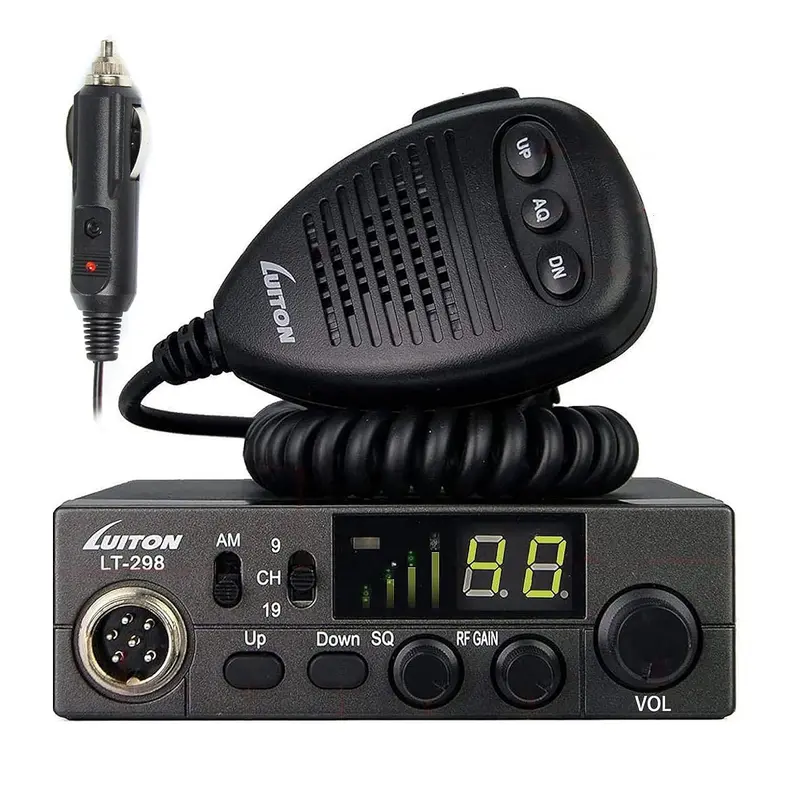 Luiton LT-298 Portable 2-Way CB Radio (with Box) - Hand Crank Radio, AM/FM Functionality, 40 Channels, Instant Emergency Channels 9/19, ASQ Function, RF-Gain Signal Up, Auxiliary Input, External Audio Output Jack, Easy-to-Read Display