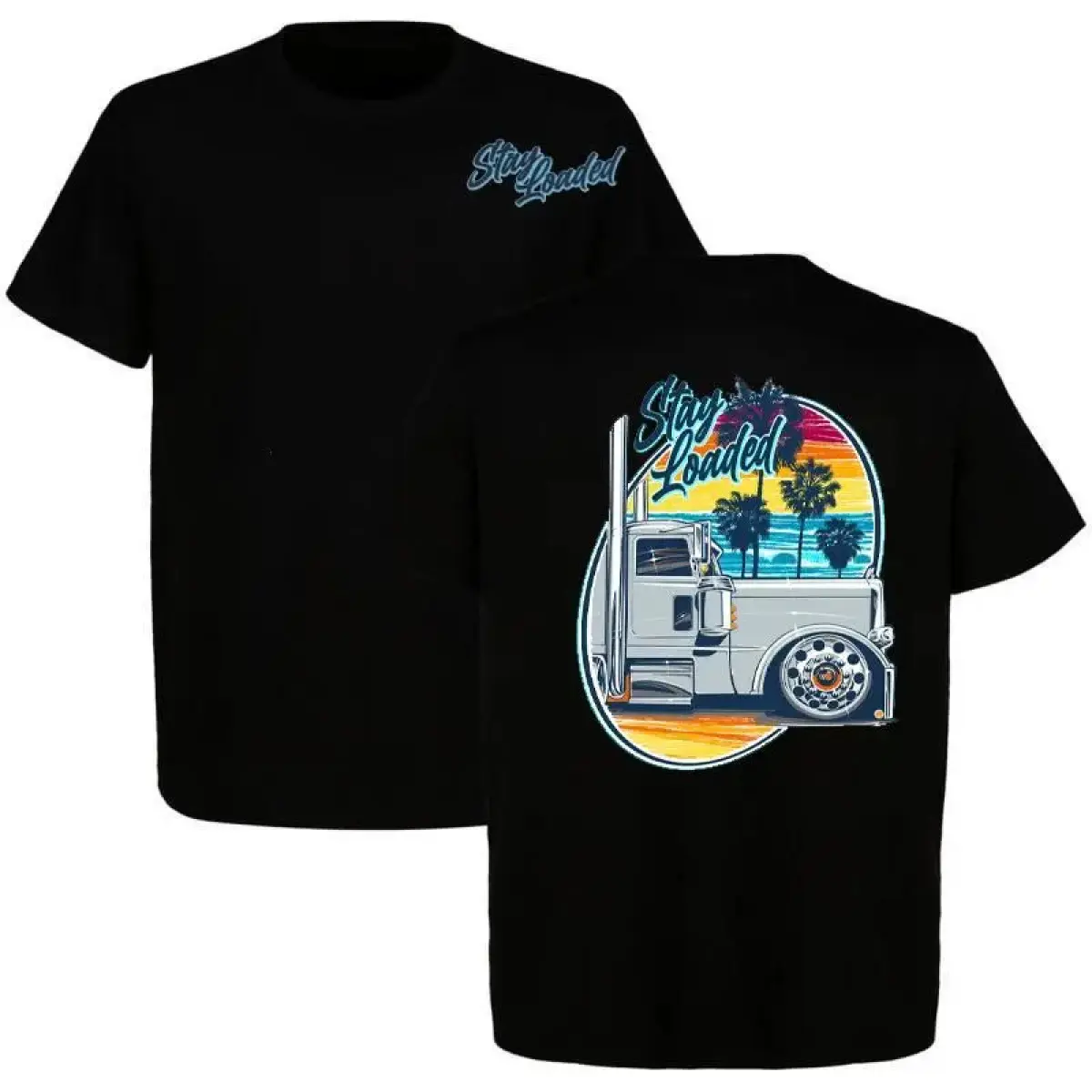 2026 New Unisex Crewneck Tee Everyday Comfort Shirt Stay Loaded Cool Breeze T-Shirt, Semi Truck Tee, Peterbilt Shirt , Retro Truck Tee, Big Rig Trucker Tee, Heavy Truck Apparel Menswear Top Y2K Streetwear Trendy Graphic T-Shirt,Men's