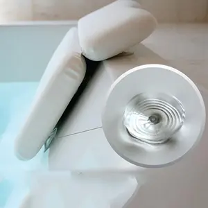Rectangular PVC Bathtub Pillow with Suction Cups, Waterproof Spa Bath Cushion, Non-Slip Bubble Bath Pillow, Bathroom Support Pad