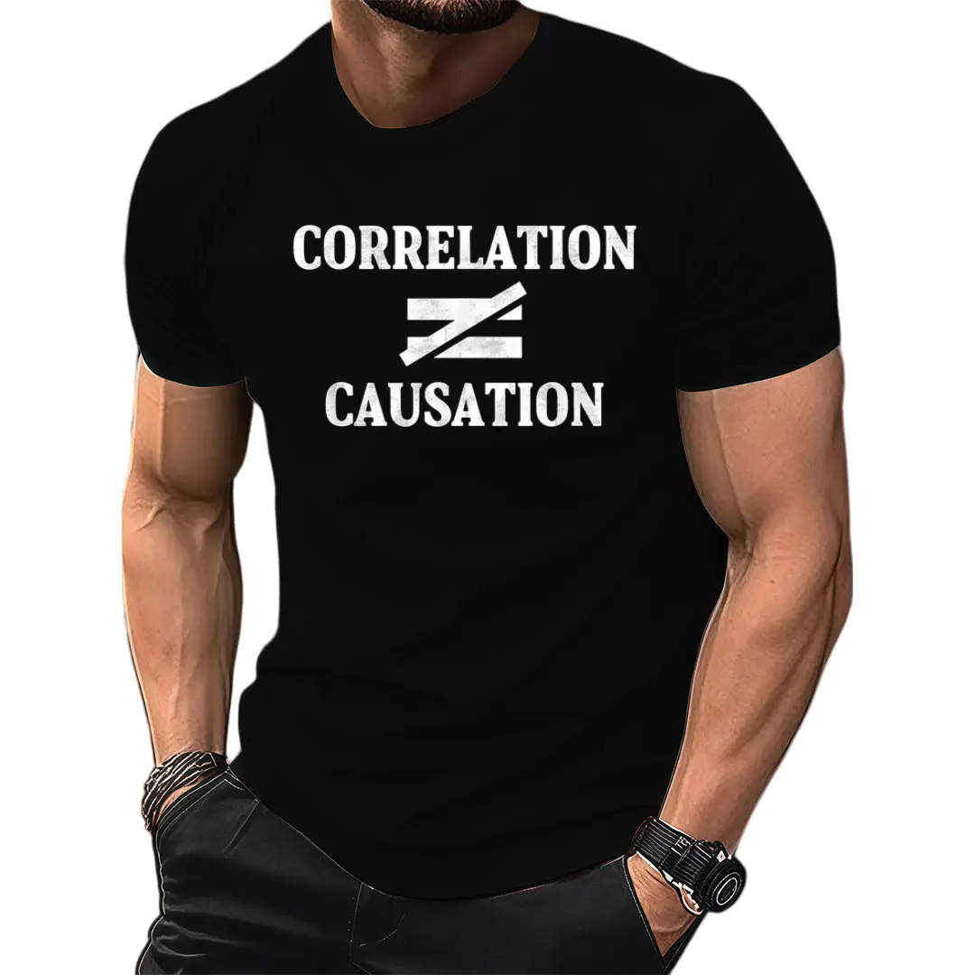 Funny Psychology T-Shirt with Correlation Causation Graphic - Psychiatrist & Psychology Gift for Therapists,, Psychologists - Soft Stretchy Cotton Tee - All-Season Comfort Fit for Gym, Casual Attire & Mental Health Humor