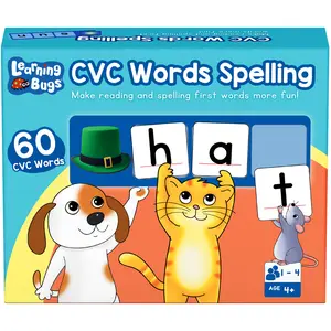 CVC Words Spelling, Build and Read Board Game for Pre-K to Grade 3