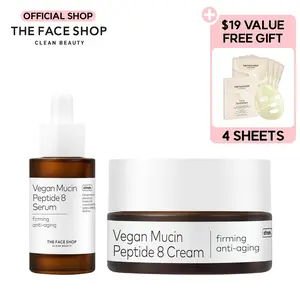 THE FACE SHOP Alltimate Mucin Bundle - Vegan Serum and Cream for Bouncier, Firmer, Glass Skin Facial Moisture Skincare Peptide, Korean Skincare