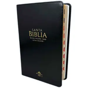 Manual Bible Large Print 12 Pts RVR60 with index Imitation Leather Black concordance Imitation Leather this bible is Spanish