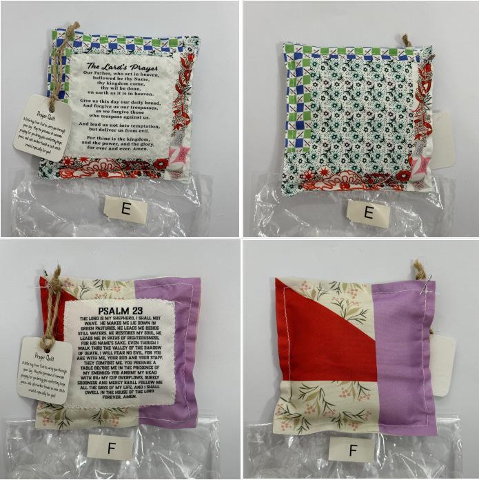 Vintage Prayer Blanket Square with Cross Inside, Mini Handmade Quilt, Religious Quilt, Colorful Stitched Blessing Poem Throw, Home Decor Gift Idea, Pocket Prayer Quilt #GLOBAL PICKS