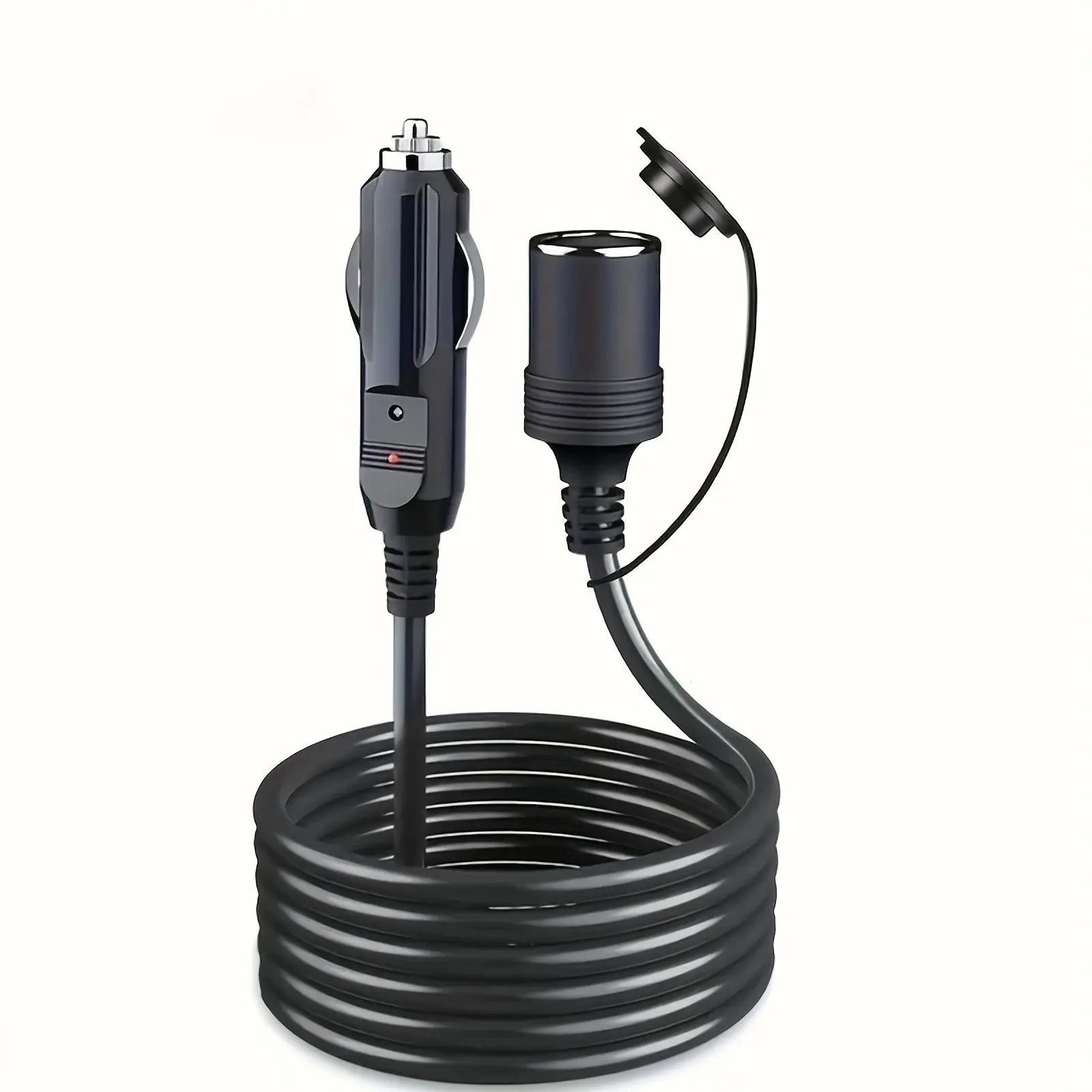 Cigarette Lighter Socket Extension Cord – Heavy-Duty Cable, Expands Power Outlet Access, for GPS Devices, Car Fridge and Other Electronics