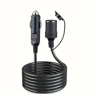 Cigarette Lighter Socket Extension Cord – Heavy-Duty Cable, Expands Power Outlet Access, for GPS Devices, Car Fridge and Other Electronics