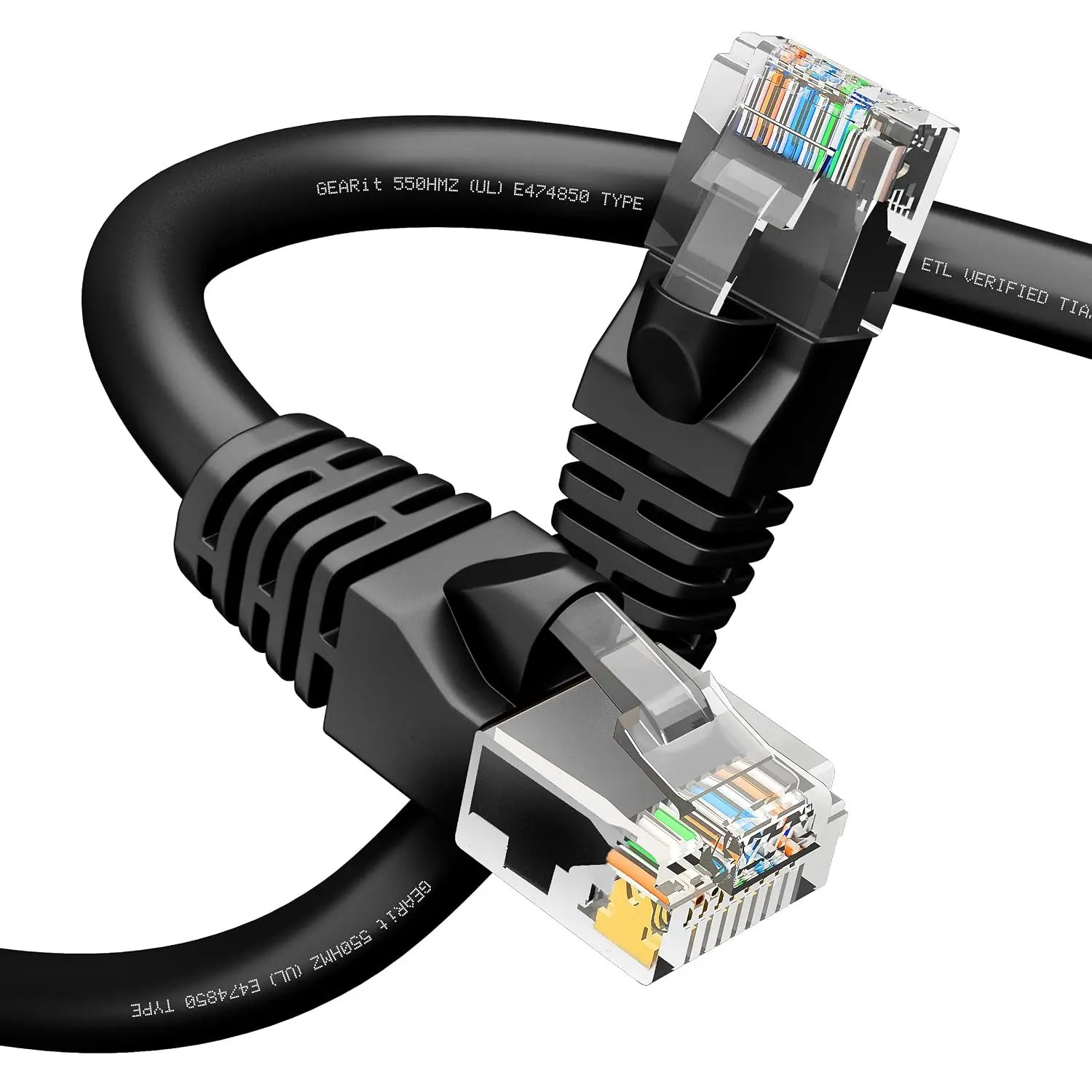 GEARit Cat6 Ethernet Cable 1 Pack – Cat 6 Snagless RJ45 Patch Cable, 24AWG Pure Copper, 10Gbps Gigabit LAN, 1-150 ft, 6 Colors