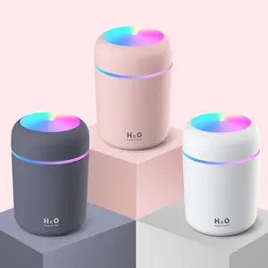 USB Plug-In Desktop Humidifier, 300ML Colorful Mist Sprayer, Car Humidifier, Suitable for Car, Office, Bedroom, Auto-Off Function, Automatic Shutoff