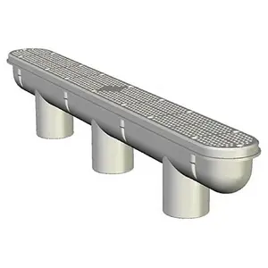 Molded Products  32 in. PVC Channel Main Drain with Sump, Gray - 40 per Box