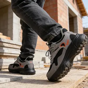 Steel Toe Shoes for Men, Safety Work Sneakers, Lightweight Breathable Industrial Construction Footwear, Durable Composite Foam Sole, Comfort