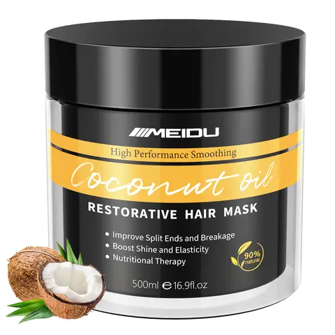 MEIDU Keratin Hair Mask - Nourishing Hair Care Item with Ginseng, Collagen, Coconut Oil, Intense Repairing, Frizz Control, Detangling, Hydration & Moisture for Adults