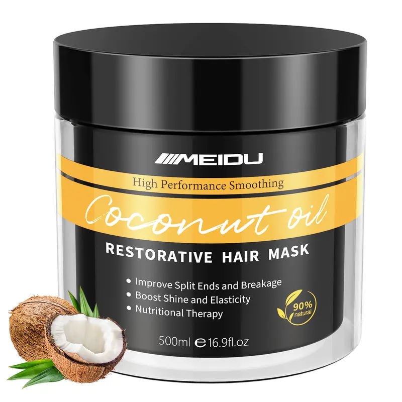MEIDU Keratin Hair Mask - Gentle Salon Hair Care Products with Ginseng, Collagen, Coconut Oil, Intense Repair Treatment, Frizz Control, Detangling, Hydrate for Wavy Adults