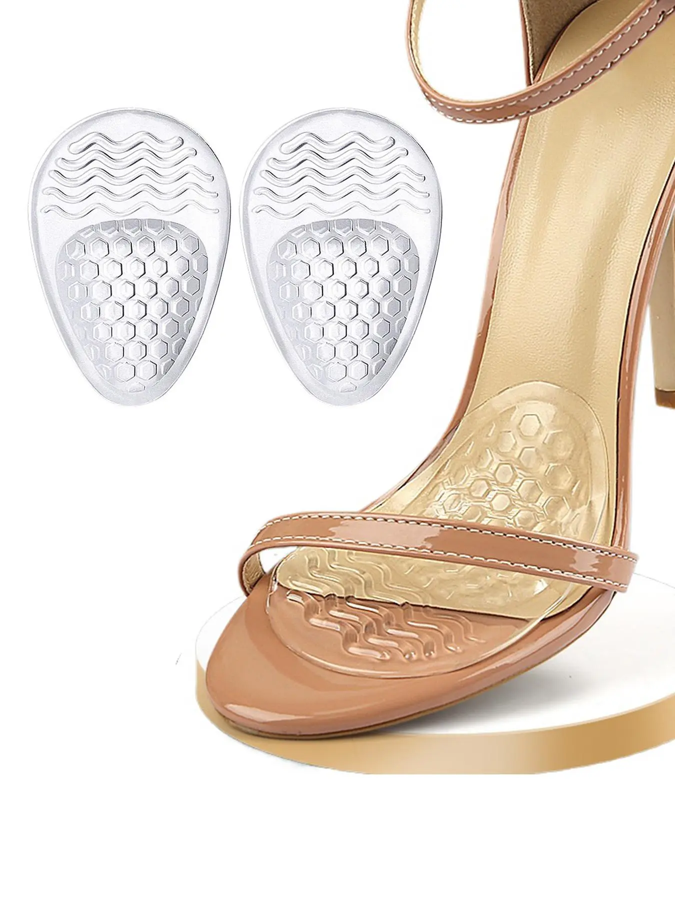High Heel Insoles, Padded Insole, Silicone Insoles, Non-slip Foot Cushion, Foot Care Insoles, Comfortable Shoes Insert for Women & Girls, Insoles for Heels, Shoes Accessories