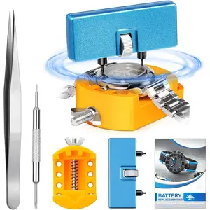 Watch  Replacement Tool Kit, Watch Wrench  Remover for Rotate Open Watch Cover, Watch Case Opener Set with Watch  Remover Holder, Only for Grooved Watches