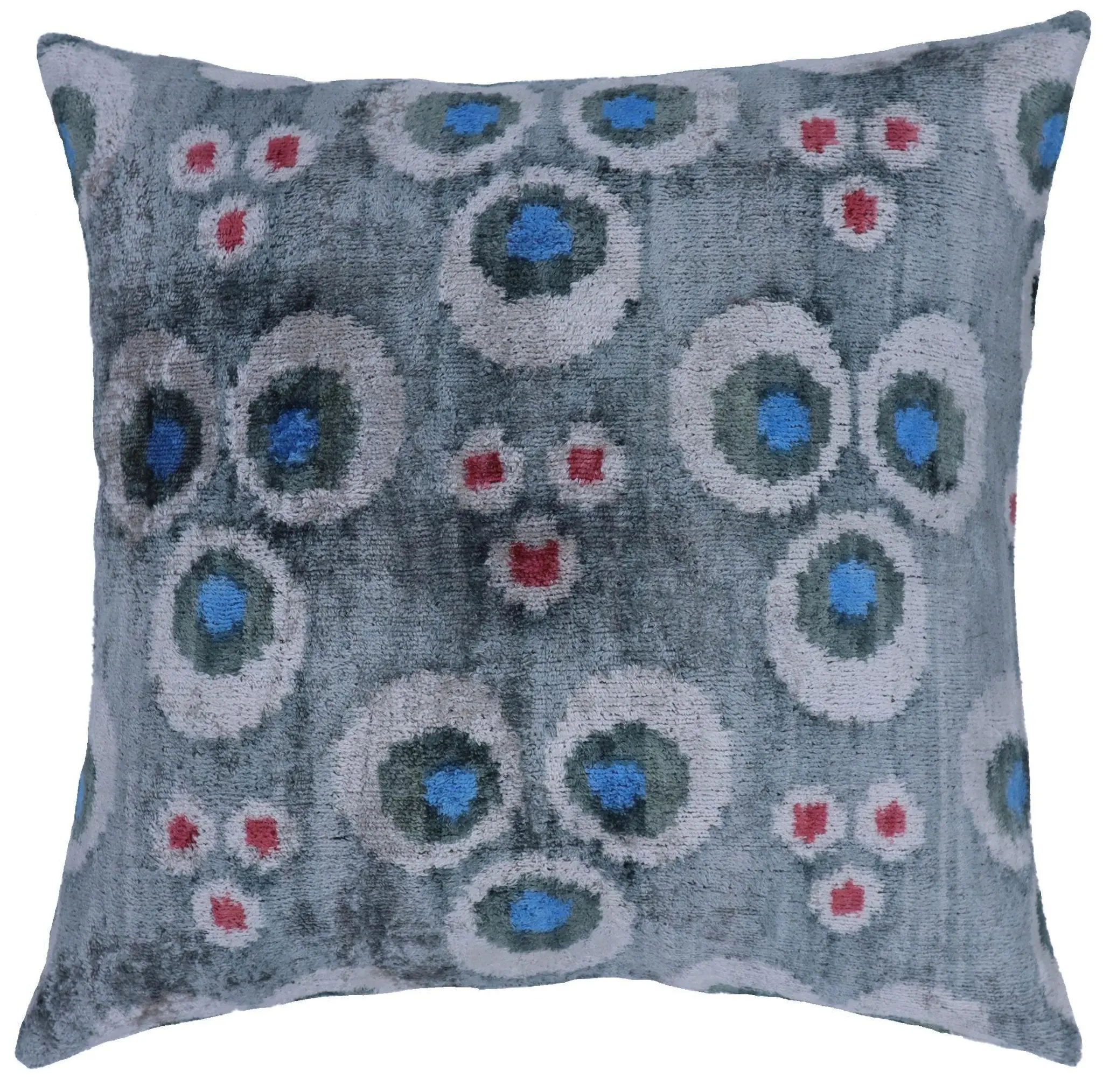 Canvello Luxury Gray Blue Dot Decorative Pillows - 16x16 inch