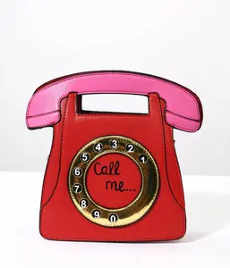 Red Call Me Retro Rotary Phone Handbag