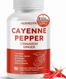 Cayenne Pepper 8-in-1 Formula - with Cinnamon, Ginger Turmeric, Odorless Garlic, Artichoke Non-GMO, Gluten-Free, Soy-Free