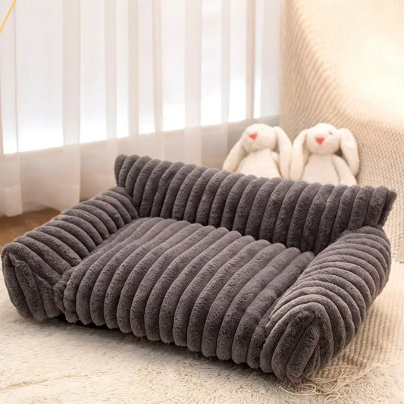 Large Plush Thick Dog Bed, Puppy Bed, Durable Pet Bed Mat, Cat Nest, Kitten Bed, Soft plush, Comfortable Pet Lounger, Fluffy Cloud Bed, Ideal for Dogs & Cats