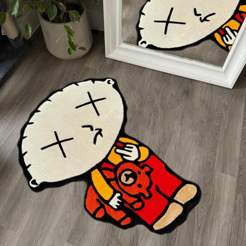 Creative Fashion Cartoon Carpet, Irregular Design Rug for Bedroom ...