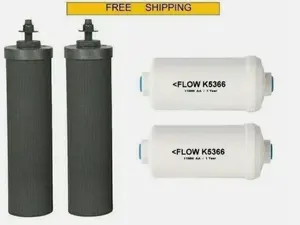 Berkey Gravity Water Filter System Replacement Pack of 4 with 2 Activated Carbon Filters and 2 Fluoride Filters Compatible with Purifiers