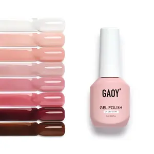 GAOY Jelly Gel Nail Polish Set - Dreamy Rose, 8 Translucent Nude White Pink Brown Neutral Sheer Colors kits for Salon and DIY at Home