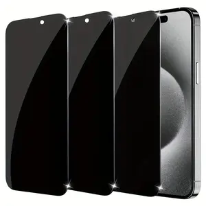 3pcs is suitable for iPhone 13 14 15 16 16E Plus Pro Max 3-piece privacy screen, spy-proof, full-coverage screen, toughened glass protective film and 3-piece camera case. Cellphone Protection