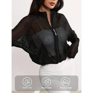 New Spring and Autumn Women's Mesh Yoga Top