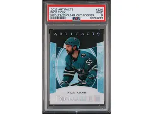 2023 Upper Deck Artifacts Update Upd-'22-23 Clear Cut Rookies Nick Cicek #224 PSA 9