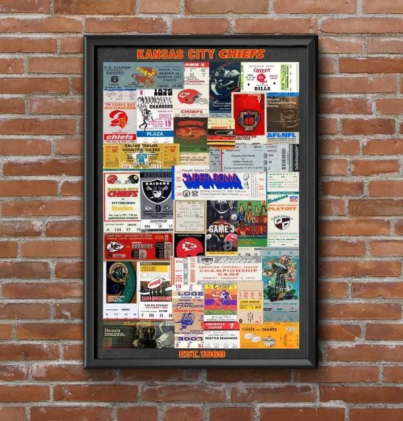 [Unframed] Kansas City Greatest Games Ticket Collage Art Print Football Memorabilia 11x17